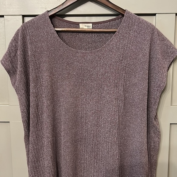 Aritzia Wilfred Free Knit Shirt Dress Oversized Relaxed Fit Purple Size Small - Picture 6 of 12